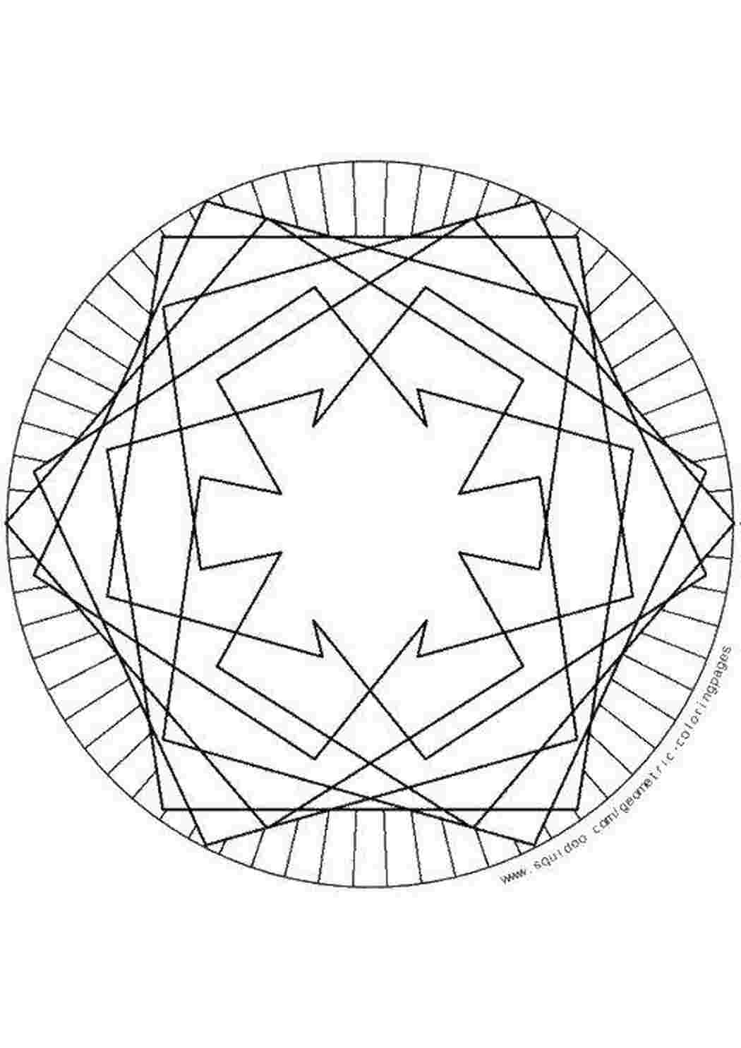 Раскраски Круг квадраты узоры узоры, квадраты, круг