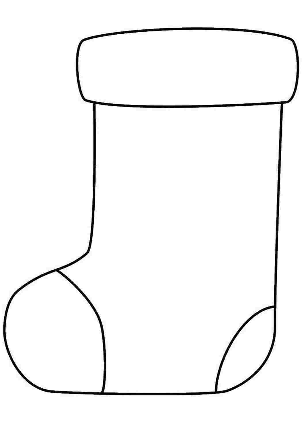 Раскраски Контур носка рождество носок, контур