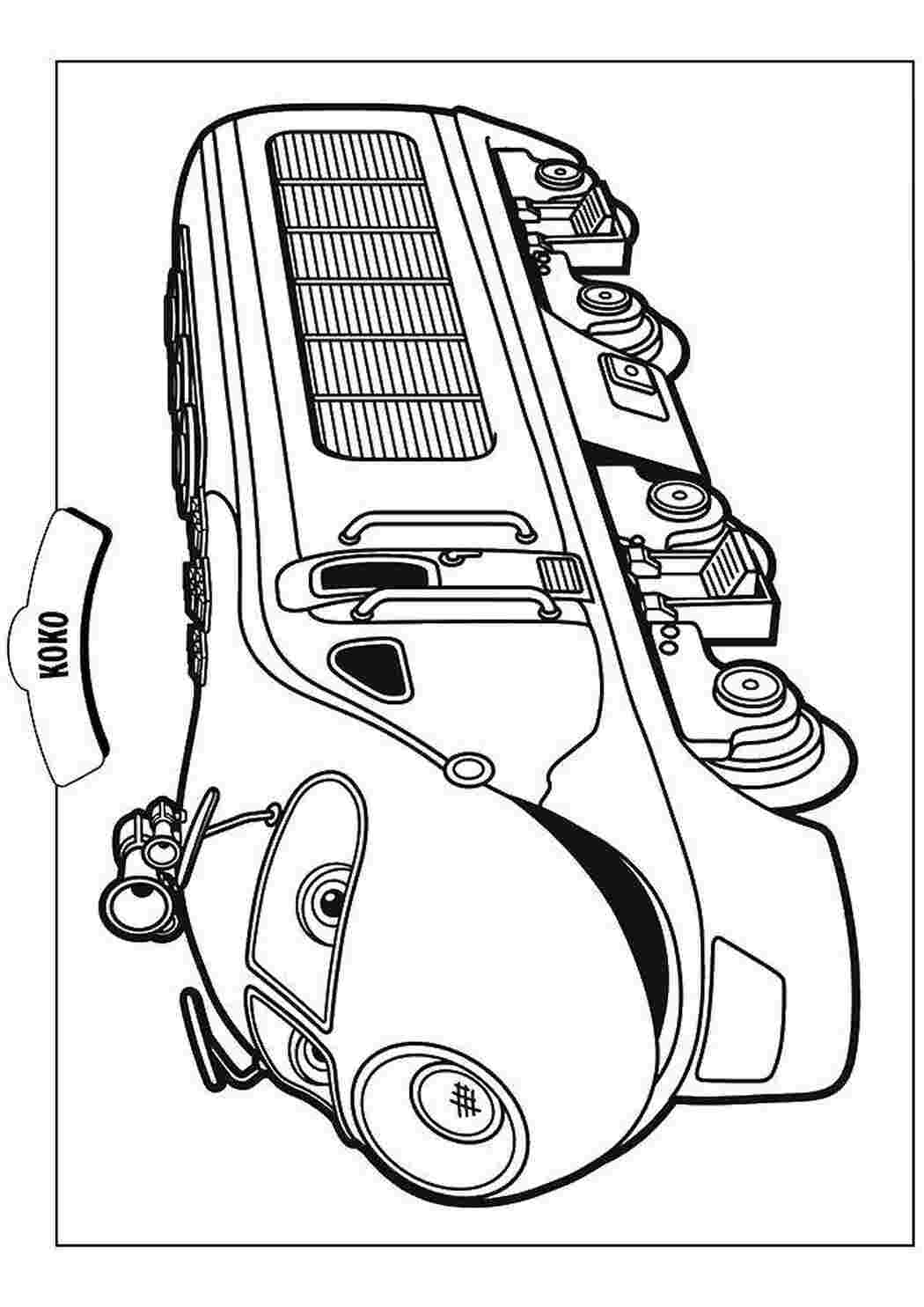 Раскраски Чаггингтон веселый паровозик коко поезд паровоз, Коко