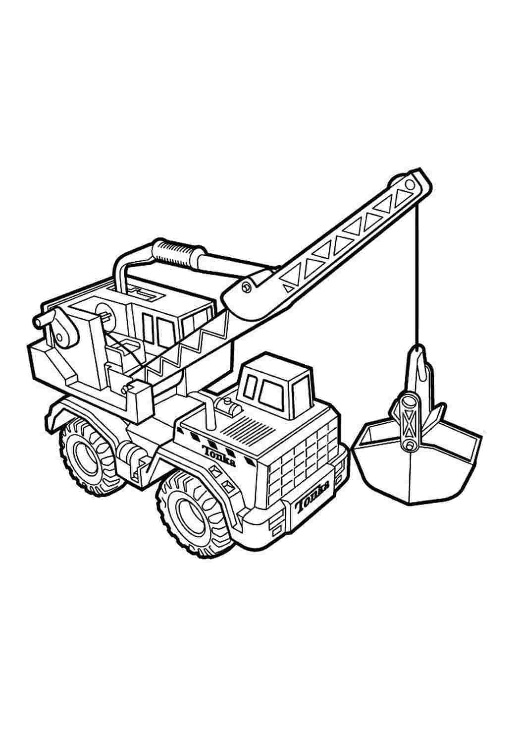 Раскраски Строительная техника для мальчиков. Раскраски с тяжелой техникой Скачать и распечатать раскраски с авто техникой.