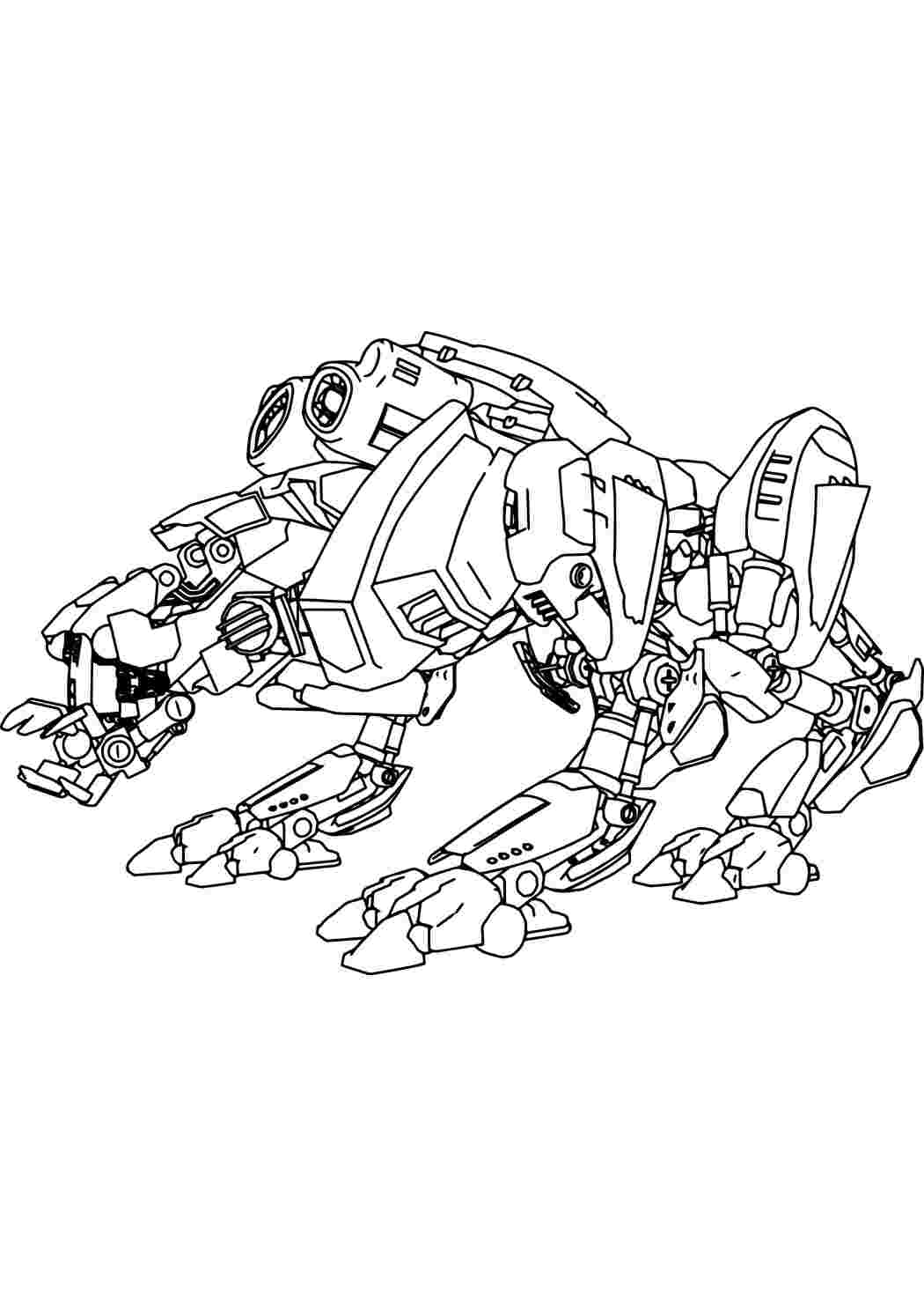 Раскраски Военные роботы с оружием и искусственным интеллектом Трансформеры и терминаторы