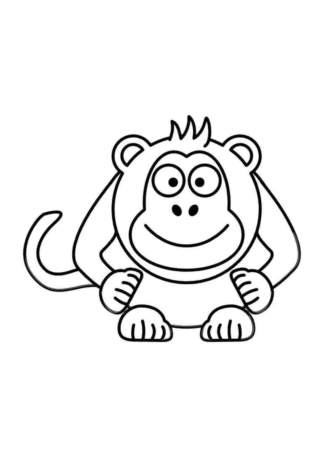Раскраска обезьяна обезьянки. Веселые обезьянки