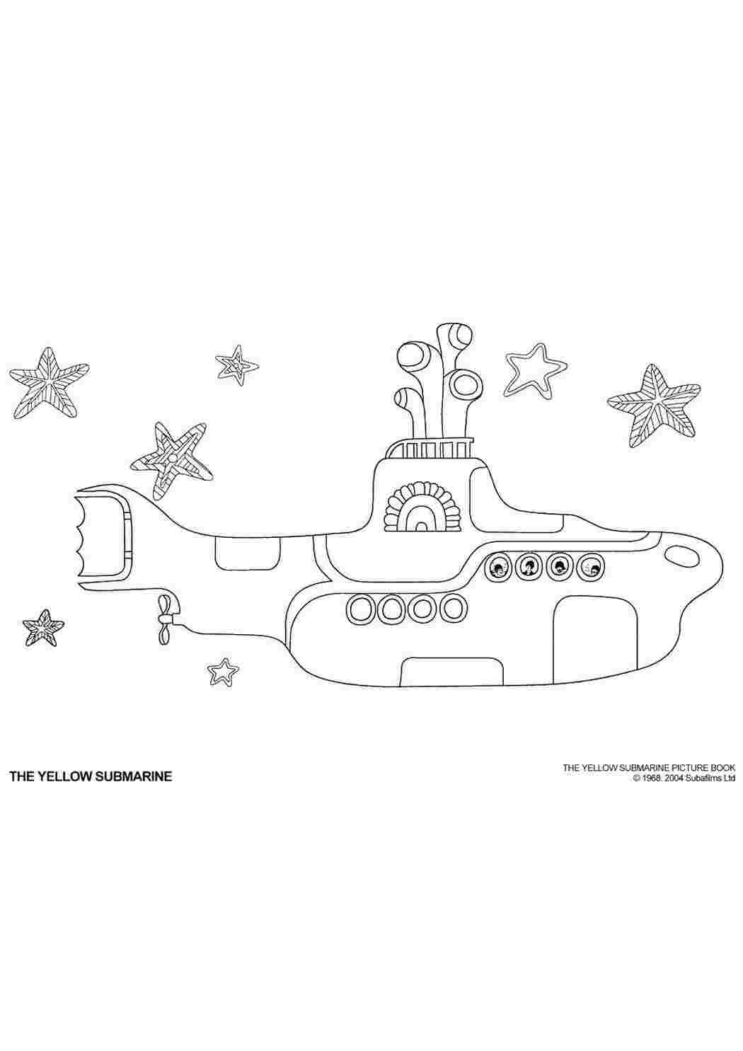 Раскраски Субмарина и звезды подводная лодка подводная лодка, лодка
