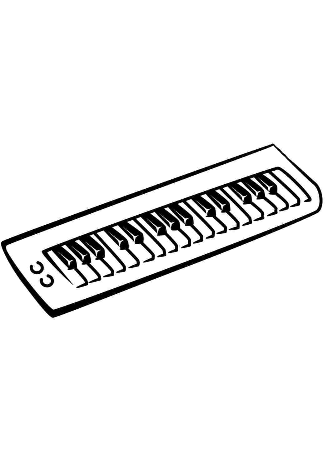 Раскраски Цифравое пианино Музыкальный инструмент пианино