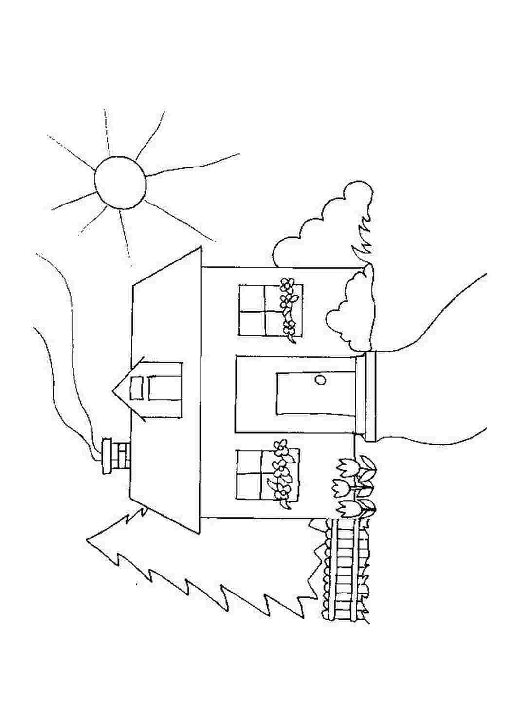Раскраска дом весна. Дом