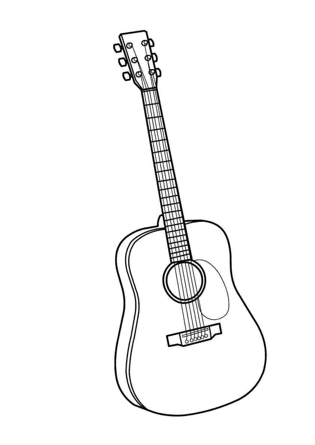 Раскраски Гитара музыкальный инструмент Музыкальный инструмент Музыкальный инструмент, гитара