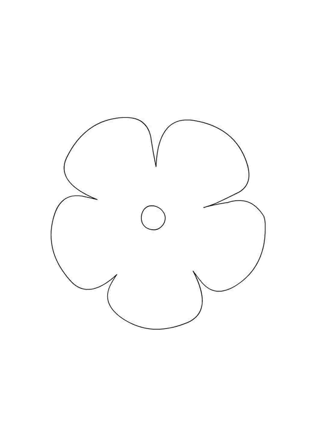 Раскраски Контур цветка для поделок и аппликаций Контур цветка для поделок и аппликаций  Раскраска цветок