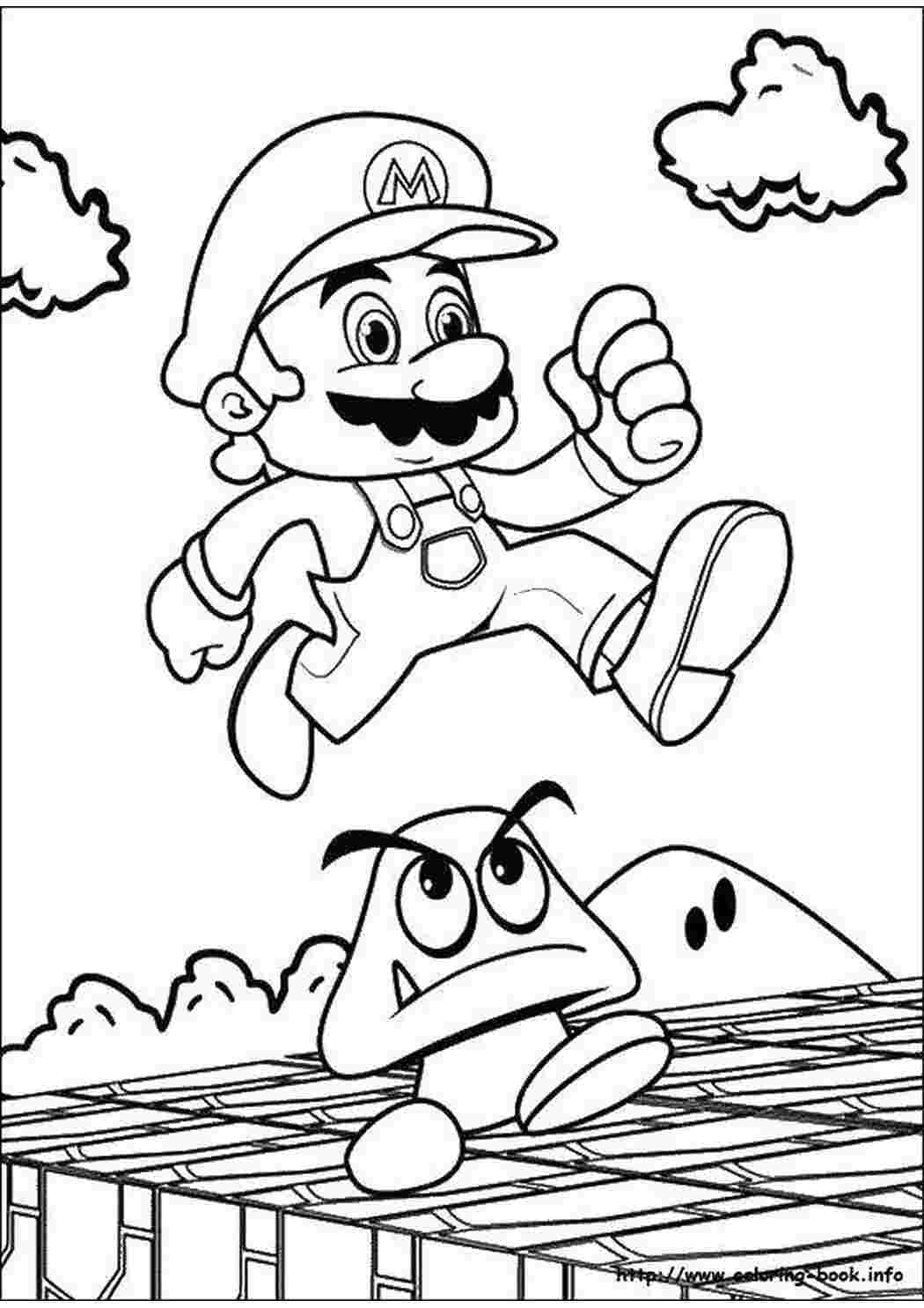 Раскраски Марио и грибок марио марио, игры