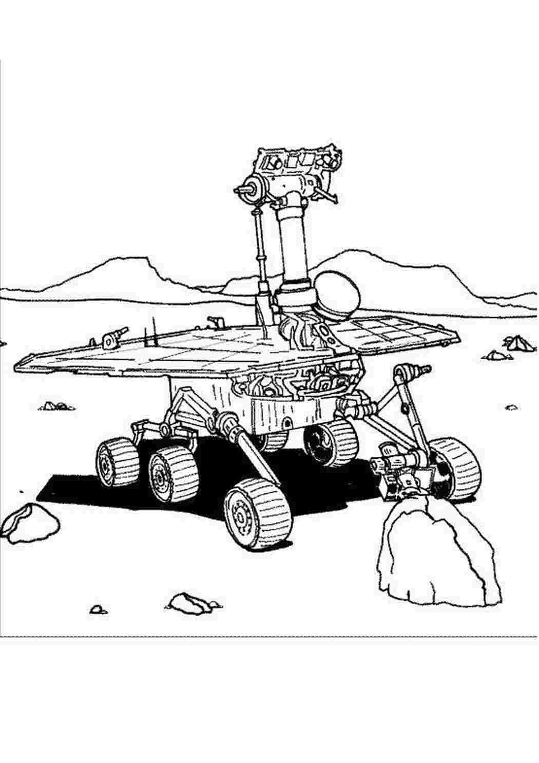 Раскраски картинки на рабочий стол онлайн Робот исследоватеь на марсе Раскраски для детей мальчиков