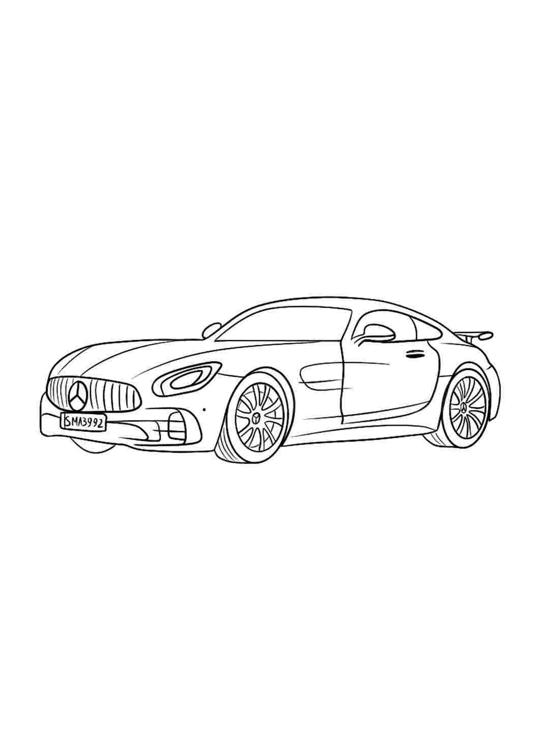 Раскраски, Красивые раскраски. Раскраска Мерседес Бенц Машина Мерседес AMG  GT, Раскраска Мерседес Бенц Машина Мерседес AMG GT Раскраски скачать и  распечатать бесплатно..