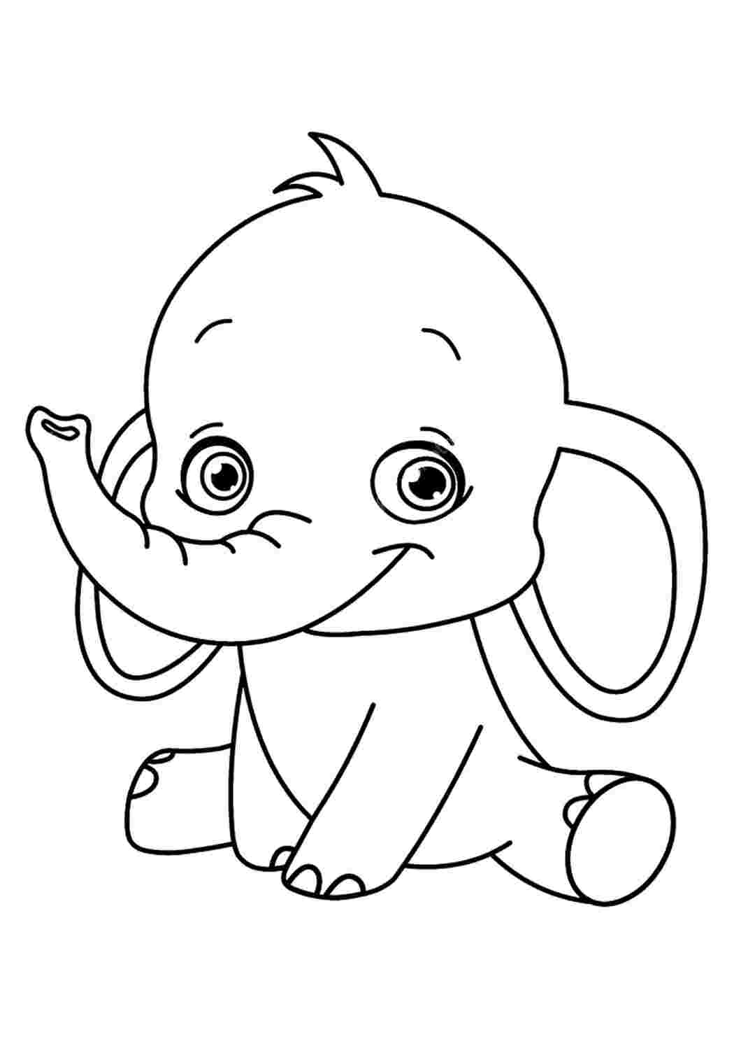 Раскраски слоны — Для печати — Онлайн — Kids Drawing Hub