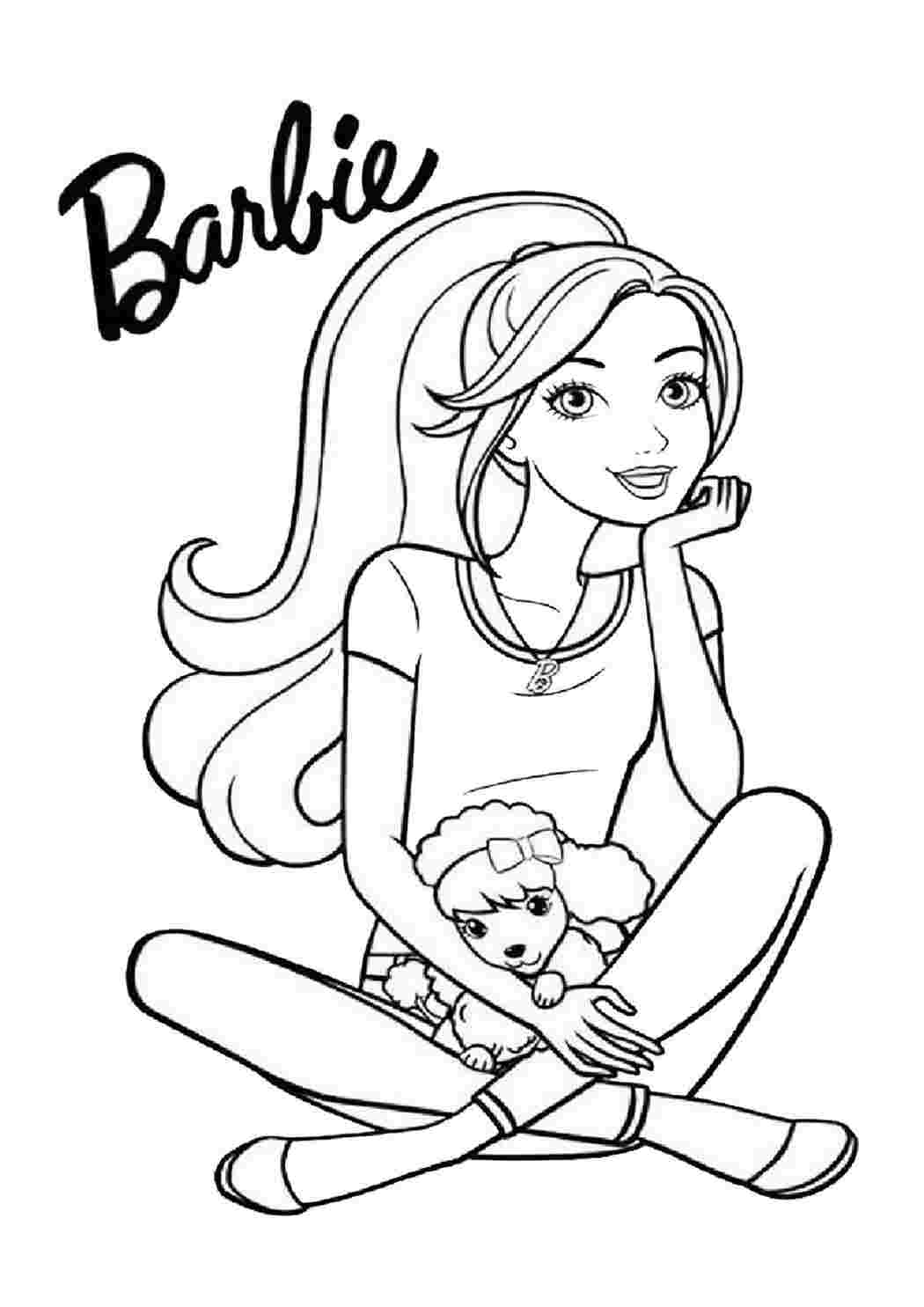 Раскраски Барби для девочек — Распечатать бесплатно