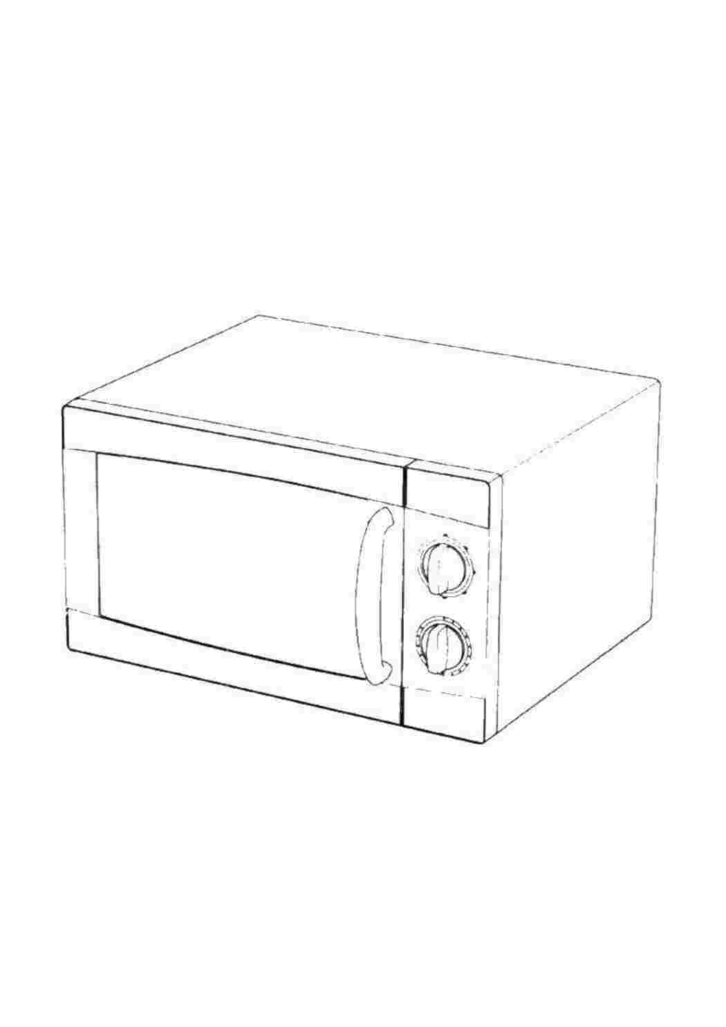 Раскраски Микроволновая печь бытовая техника Микроволновка