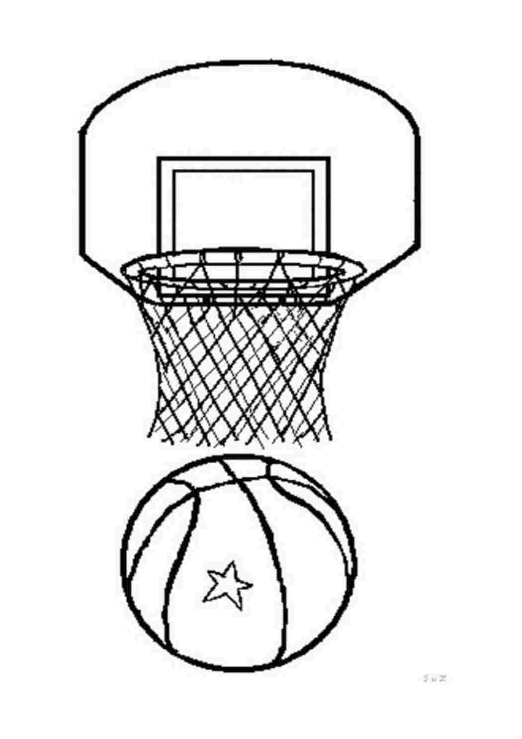 Раскраски картинки на рабочий стол онлайн Баскетбольный щит и мяч Раскраски для мальчиков