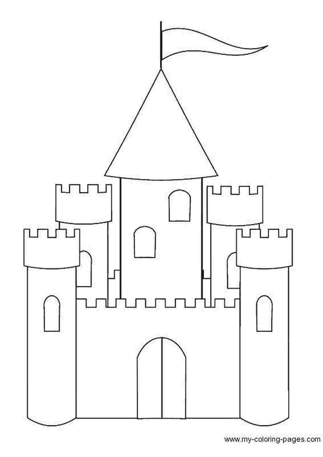 Раскраски Замок с высокой башней Замки замки, замок
