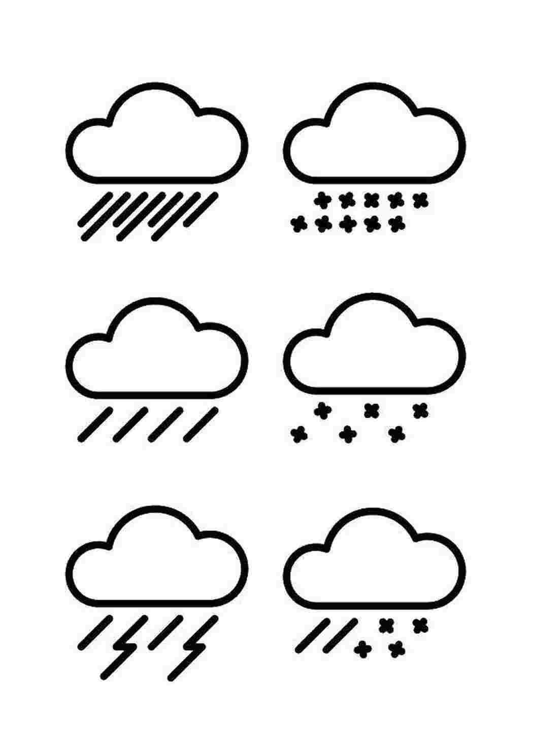Раскраски Контуры тучек Контуры тучки для вырезания контур, тучка, дождик