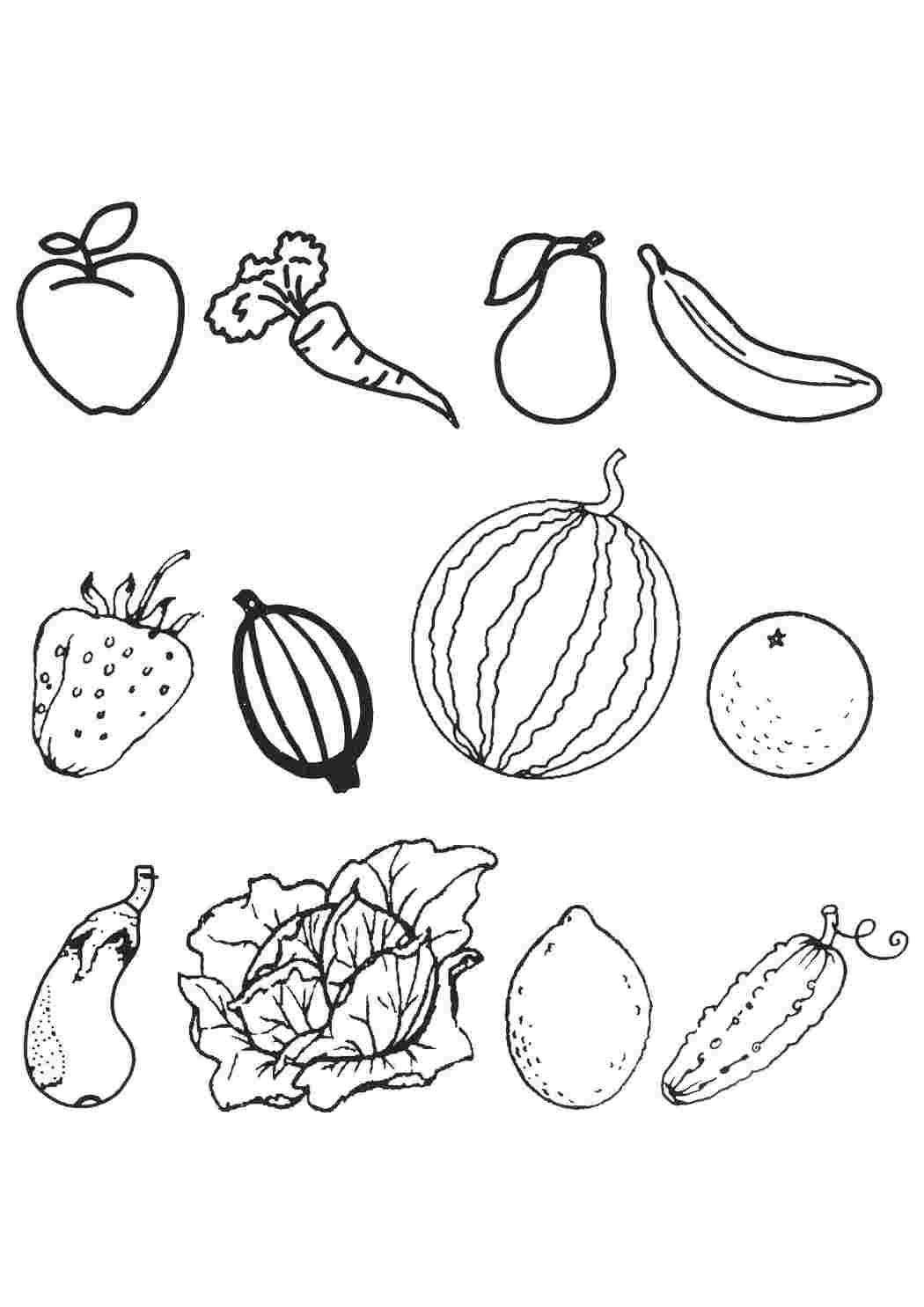 Раскраски фрукты овощи для 5 лет (54 фото) » рисунки для срисовки на баштрен.рф