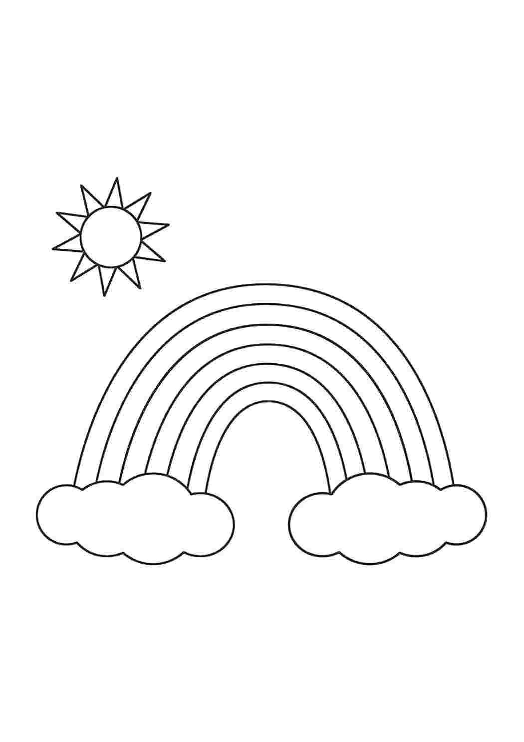 Раскраски Явления природы. Радуга Раскраски с радугой