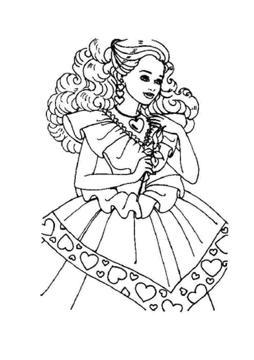 Раскраски Барби с пышными волосами Барби барби, прическа, платье