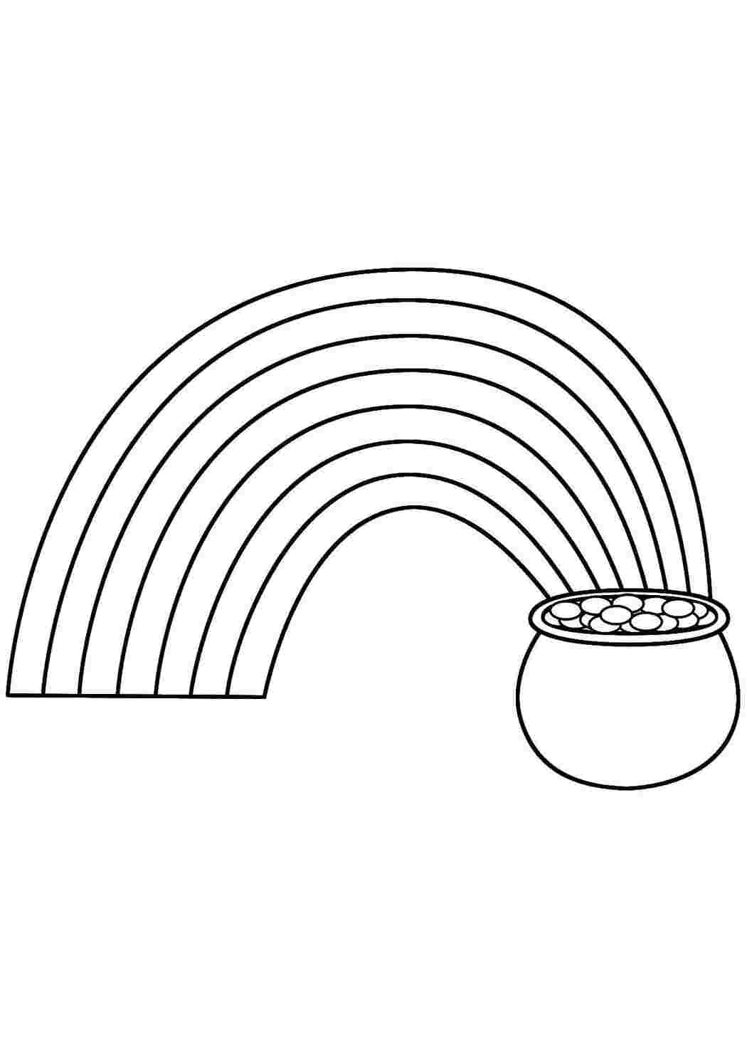Раскраски Радуга и горшок с монетами Радуга радуга, горшок, монеты