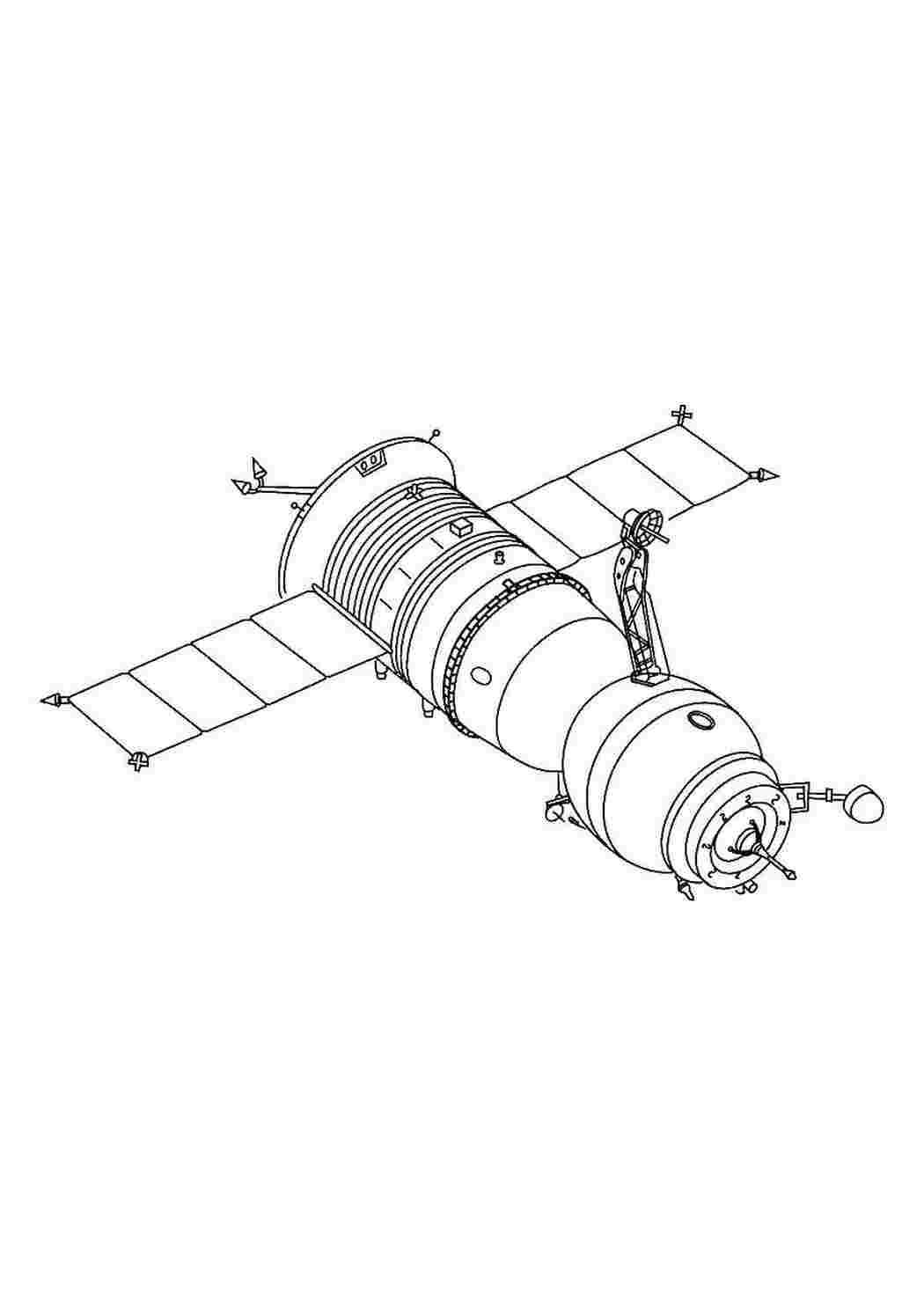 Раскраски Спутник космические корабли Спутник, космос