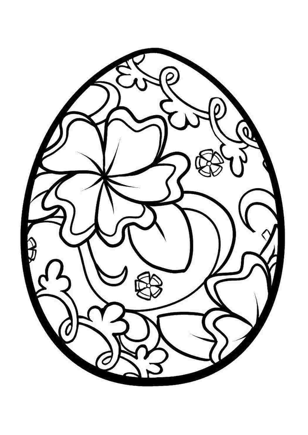 Раскраски Яйцо с рисунками цветов Яйца Пасха, яйца, цветы