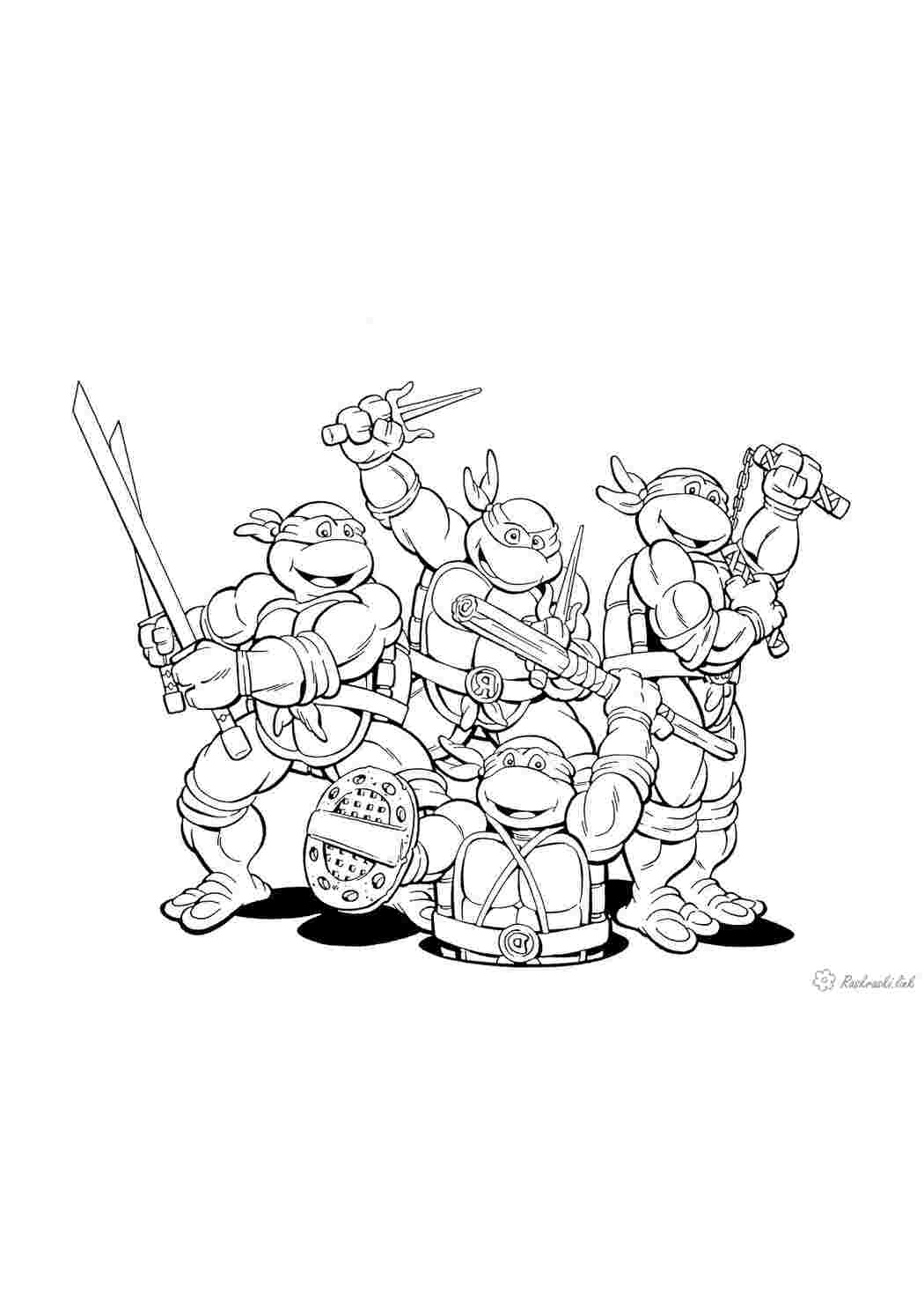 Раскраски черепашки ниндзя, раскраски, раскраски мальчикам, teenage mutant ninja turtles, команда Раскраски Черепашки Ниндзя 