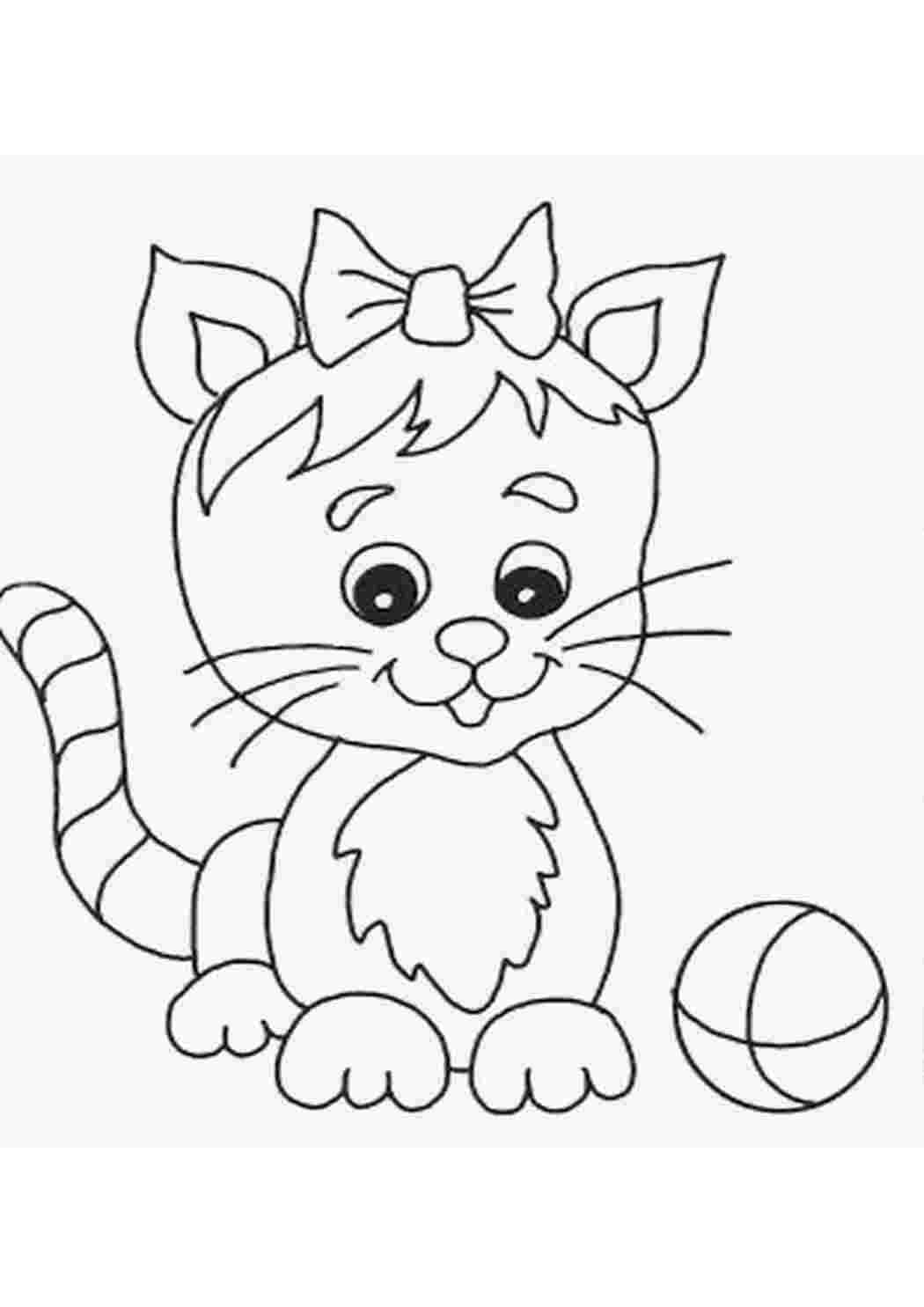 Котик раскраска для детей