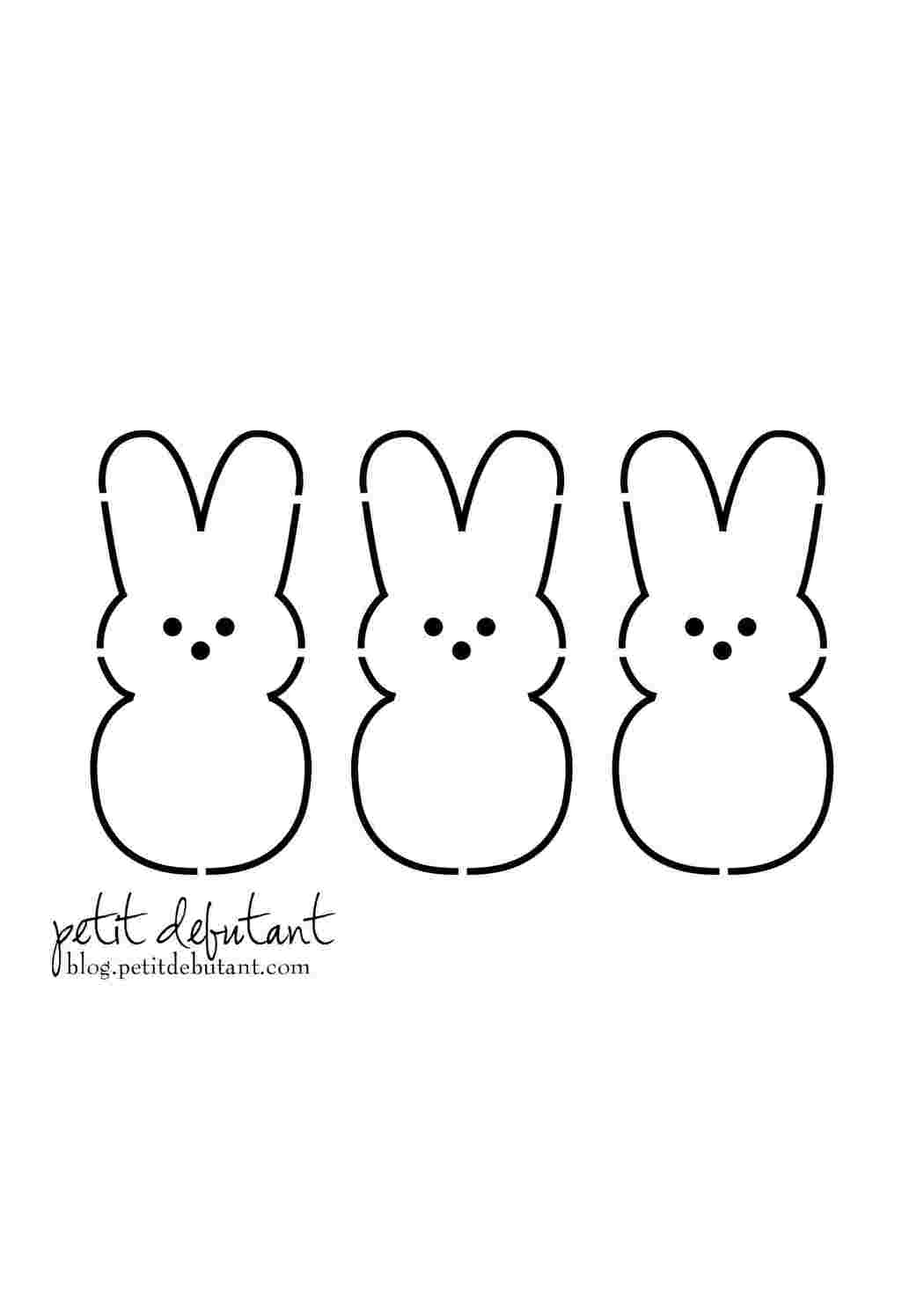 Раскраски Три зайчика Контур зайца для вырезания контуры, зайчики, зайцы