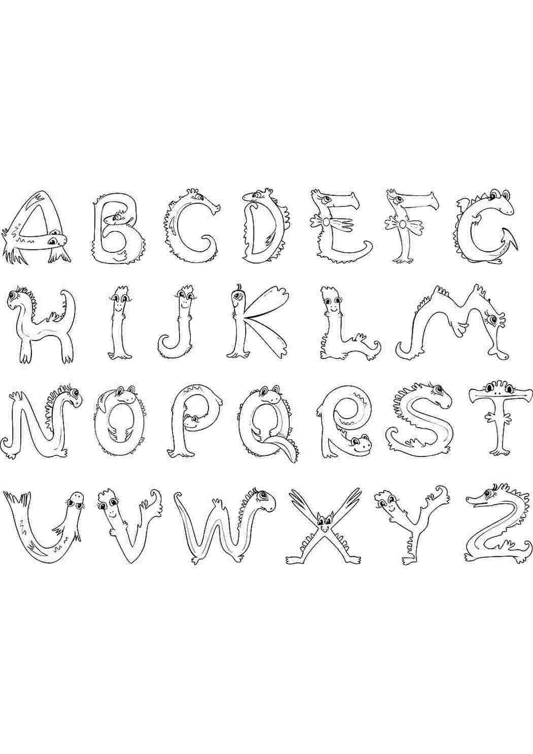 Раскраски Alphabet Английский alphabet, letters