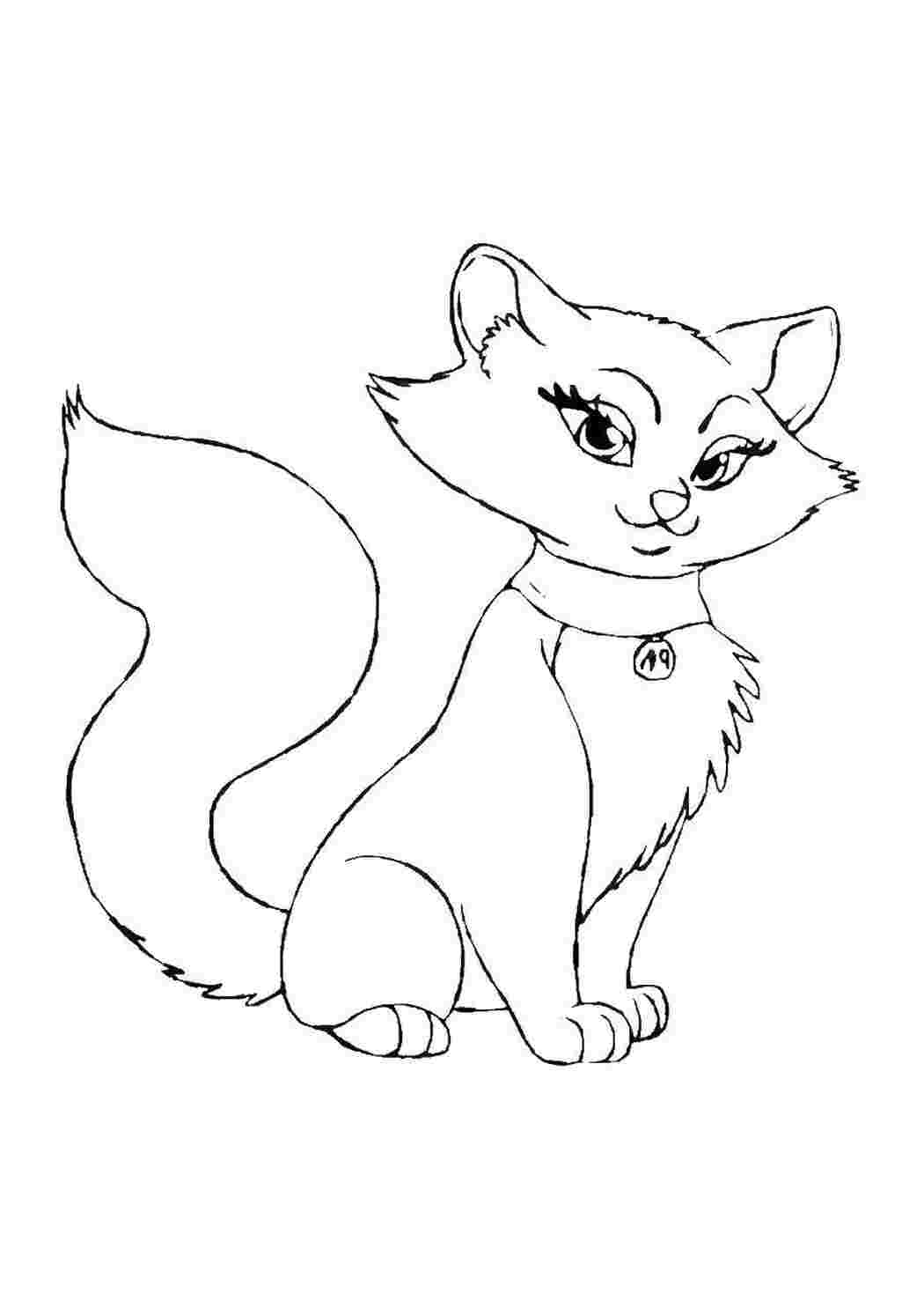 Раскраски Кошечка Кошка животные, кошка, котенок