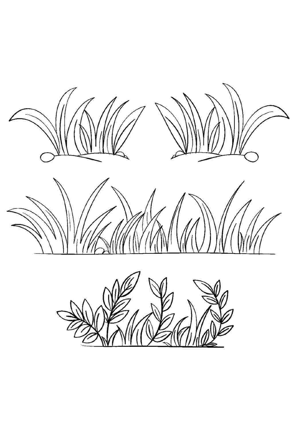 Раскраски Трафареты и шаблоны травы для дизайна и декора контуры травы для вырезания распечатать и скачать бесплатно 
