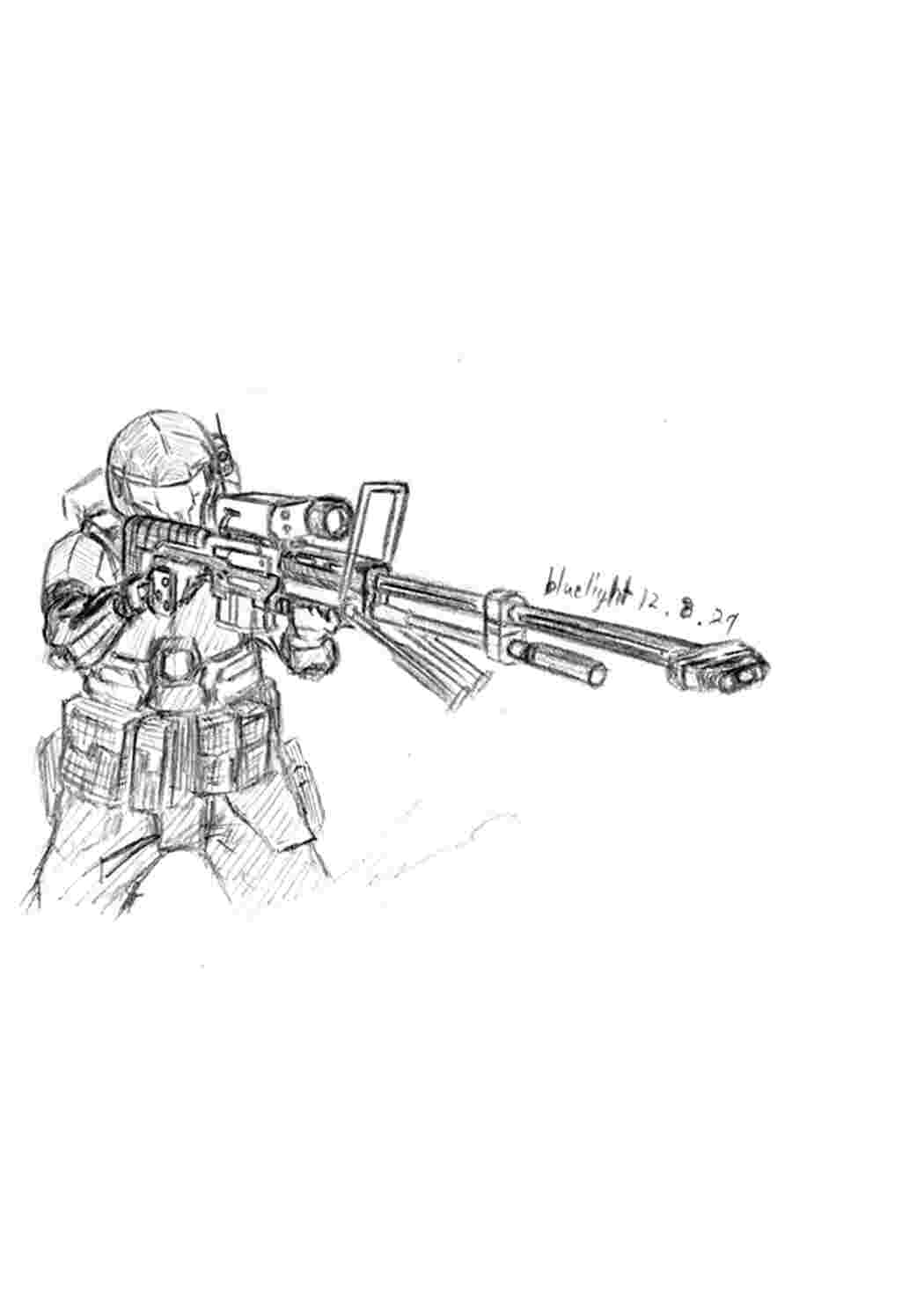 Раскраска - снайперы со снайперскими винтовками