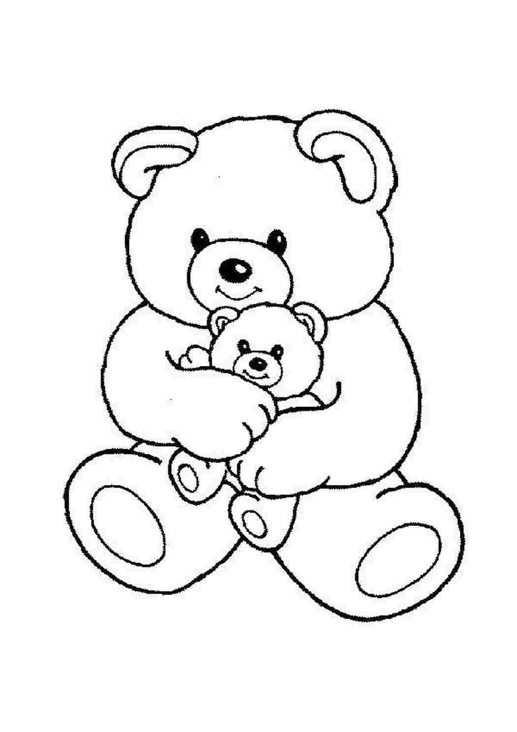 Раскраски Большой и маленький медведь игрушки медведь, медвежонок, игрушка