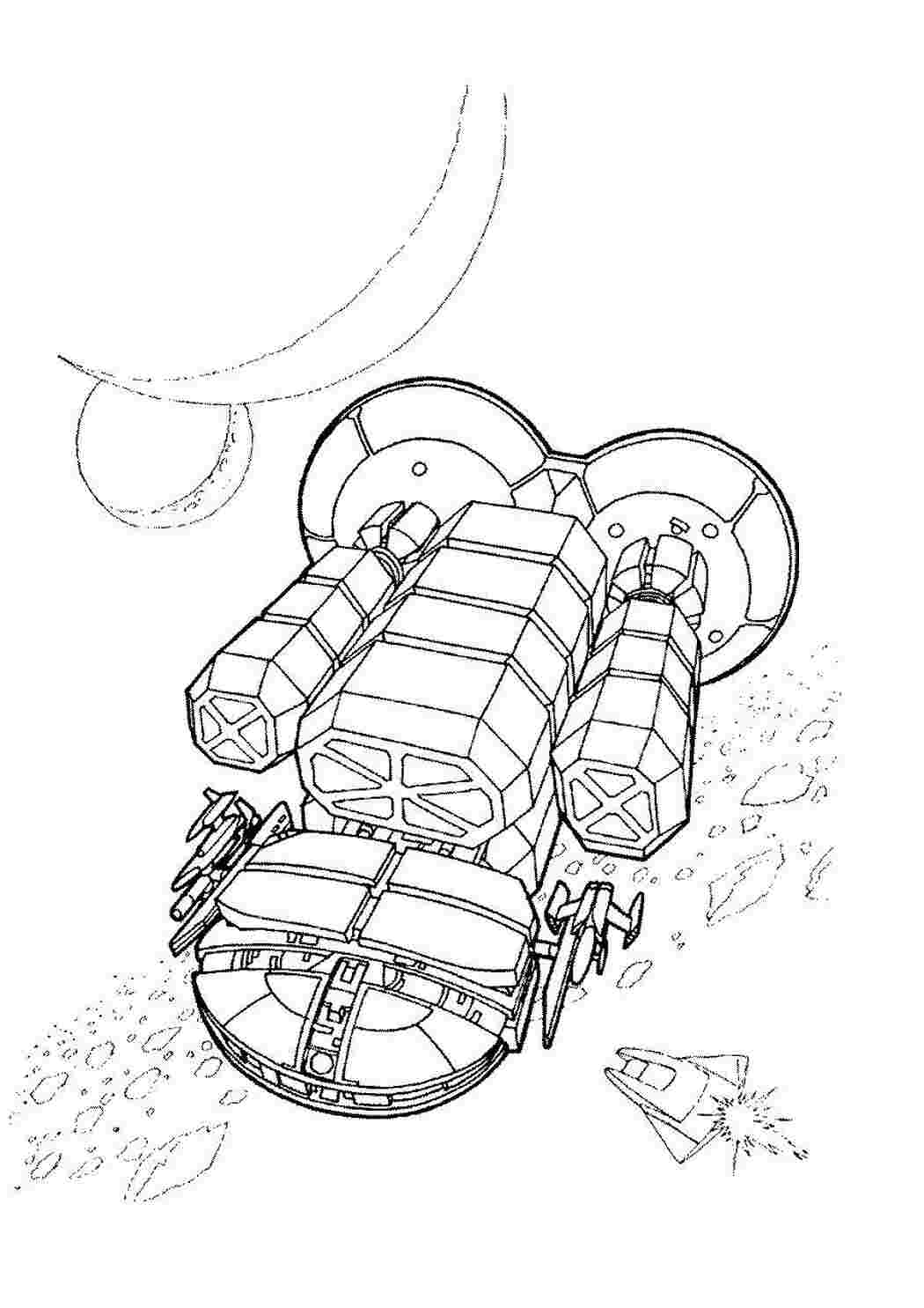 Раскраски картинки на рабочий стол онлайн Космические корабли в просторах космоса Раскраски для мальчиков