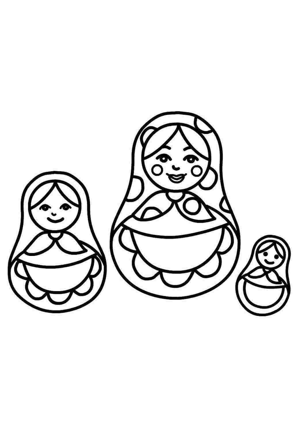 Раскраски Русская матрёшка игрушка Игрушка, матрёшка