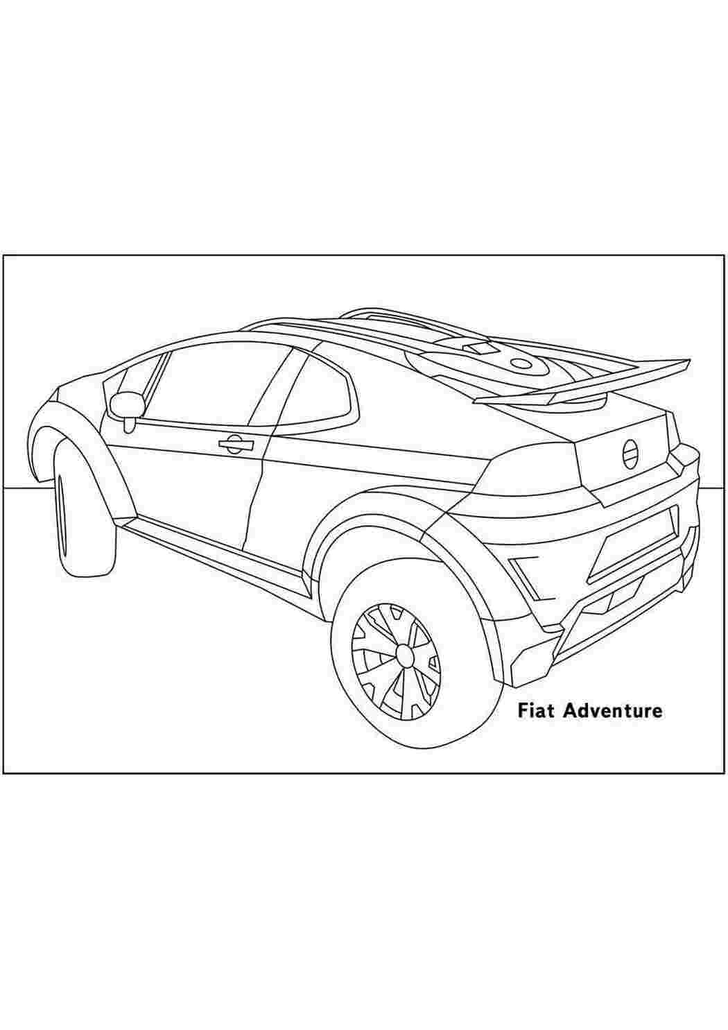 Раскраски картинки на рабочий стол онлайн Fiat adventure Скачать раскраски для мальчиков
