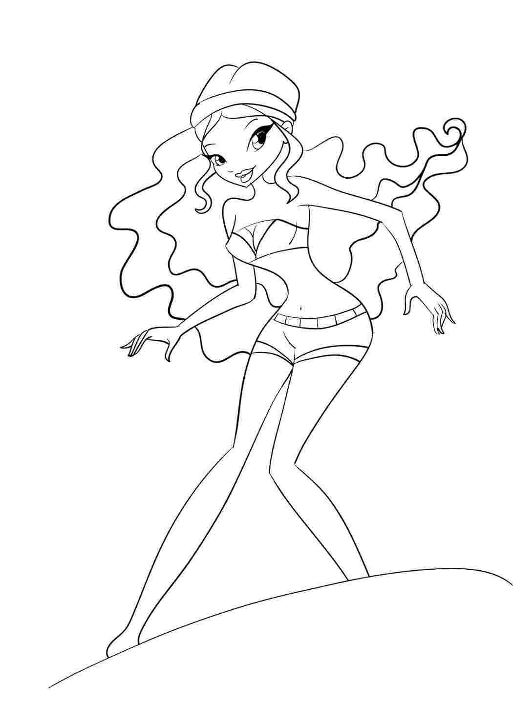 Раскраски Летняя лейла Персонаж из мультфильма Персонаж из мультфильма, Winx