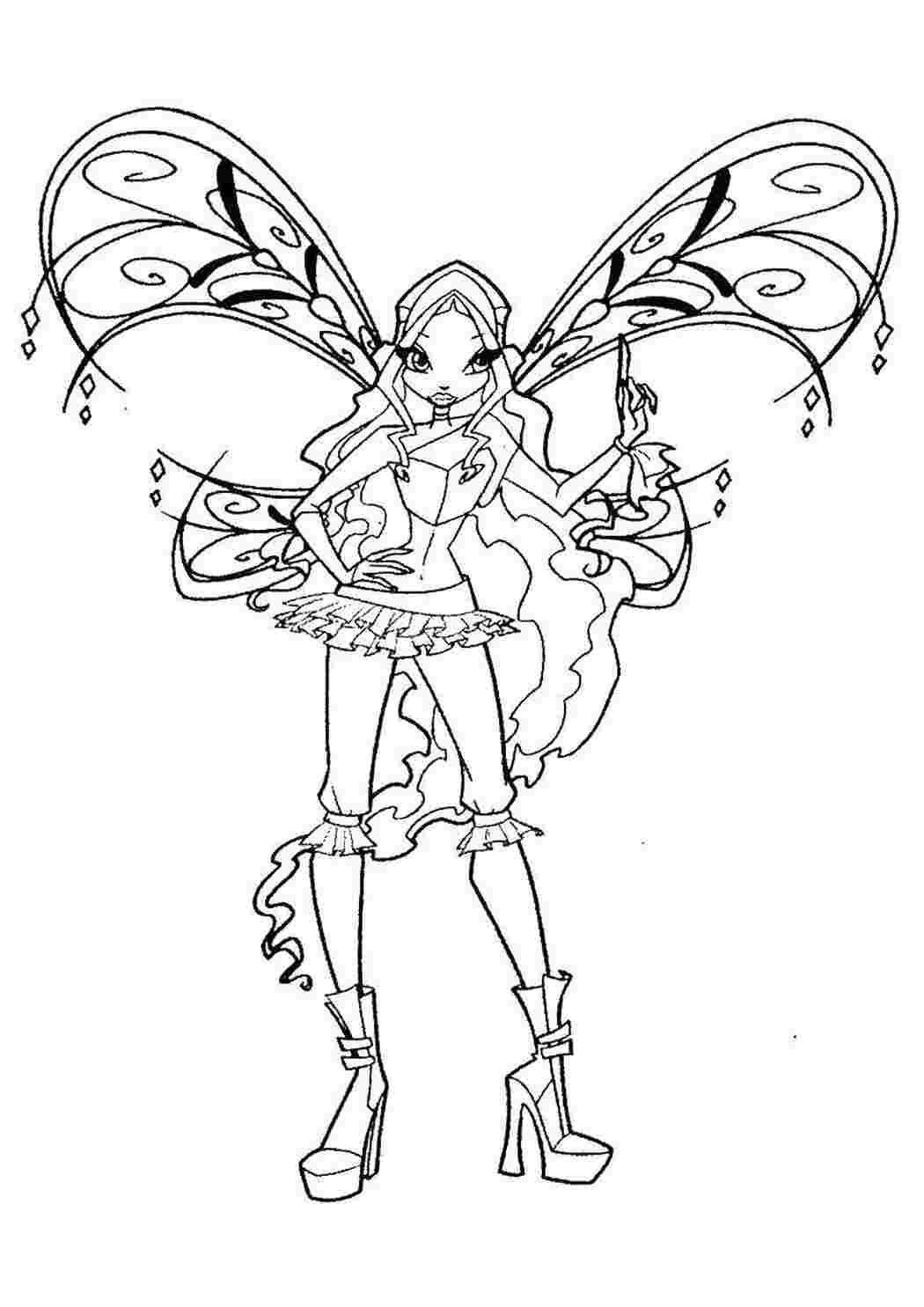 Раскраски Крылышки лейлы феи Персонаж из мультфильма, Winx