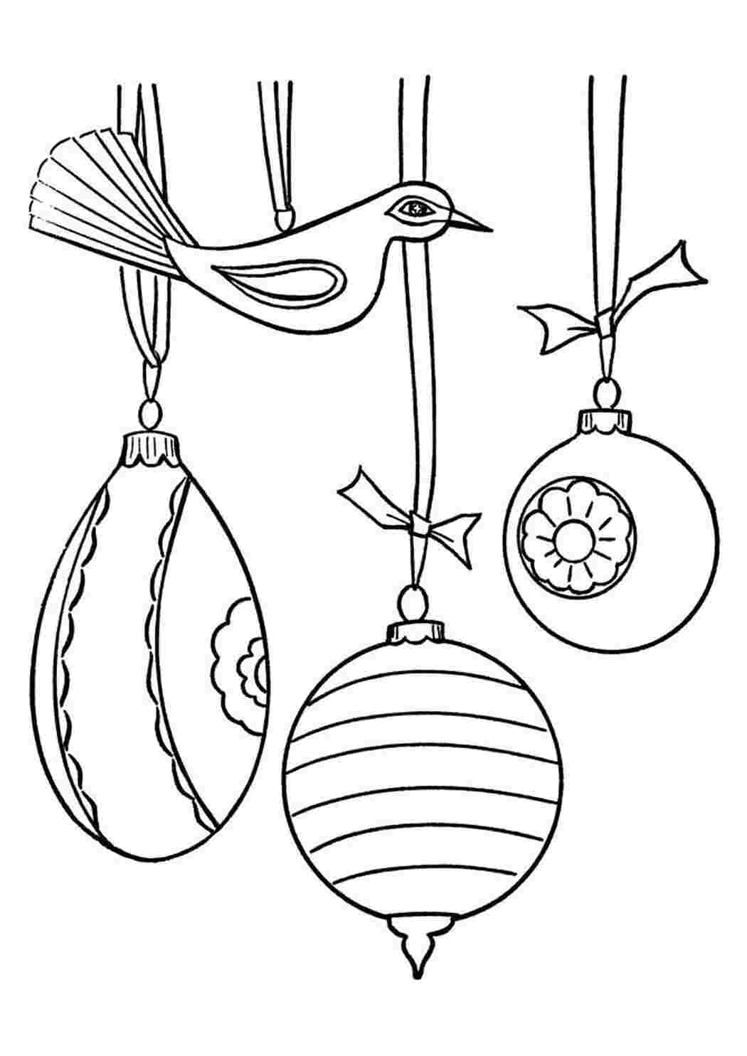 Раскраски елочные игрушки новогодние новогодние