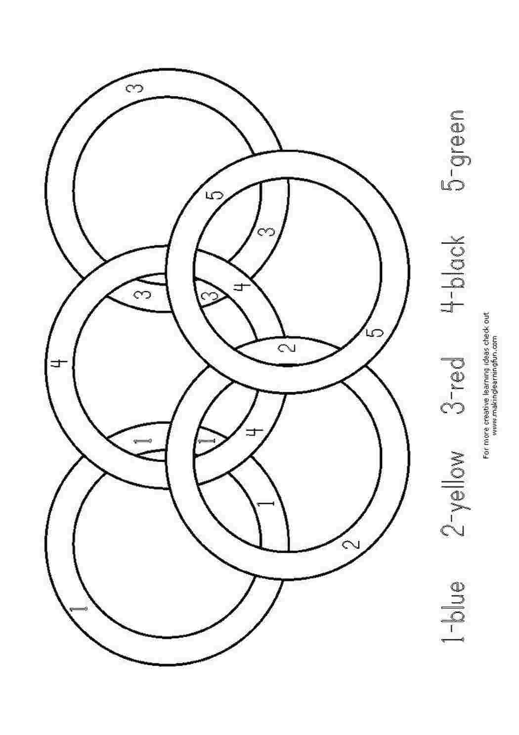 Раскраски Олимпийские кольца кольцо кольца, кольцо