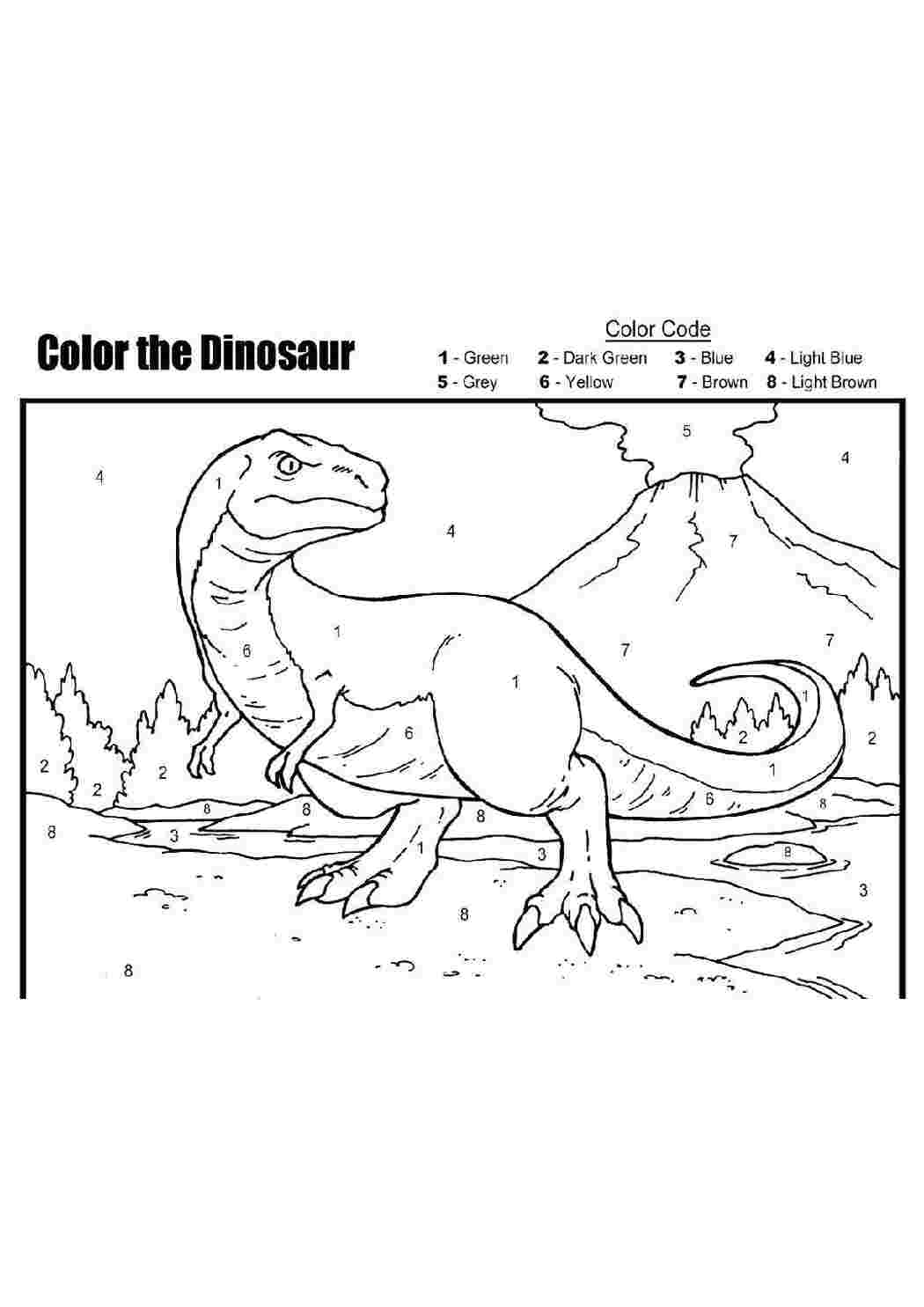 Изображения по запросу Раскраска динозавры номерам