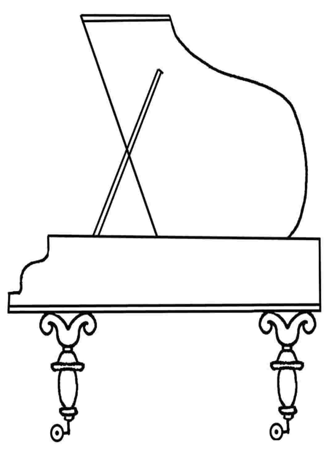 Раскраски Пианино музыкальные инструменты пианино