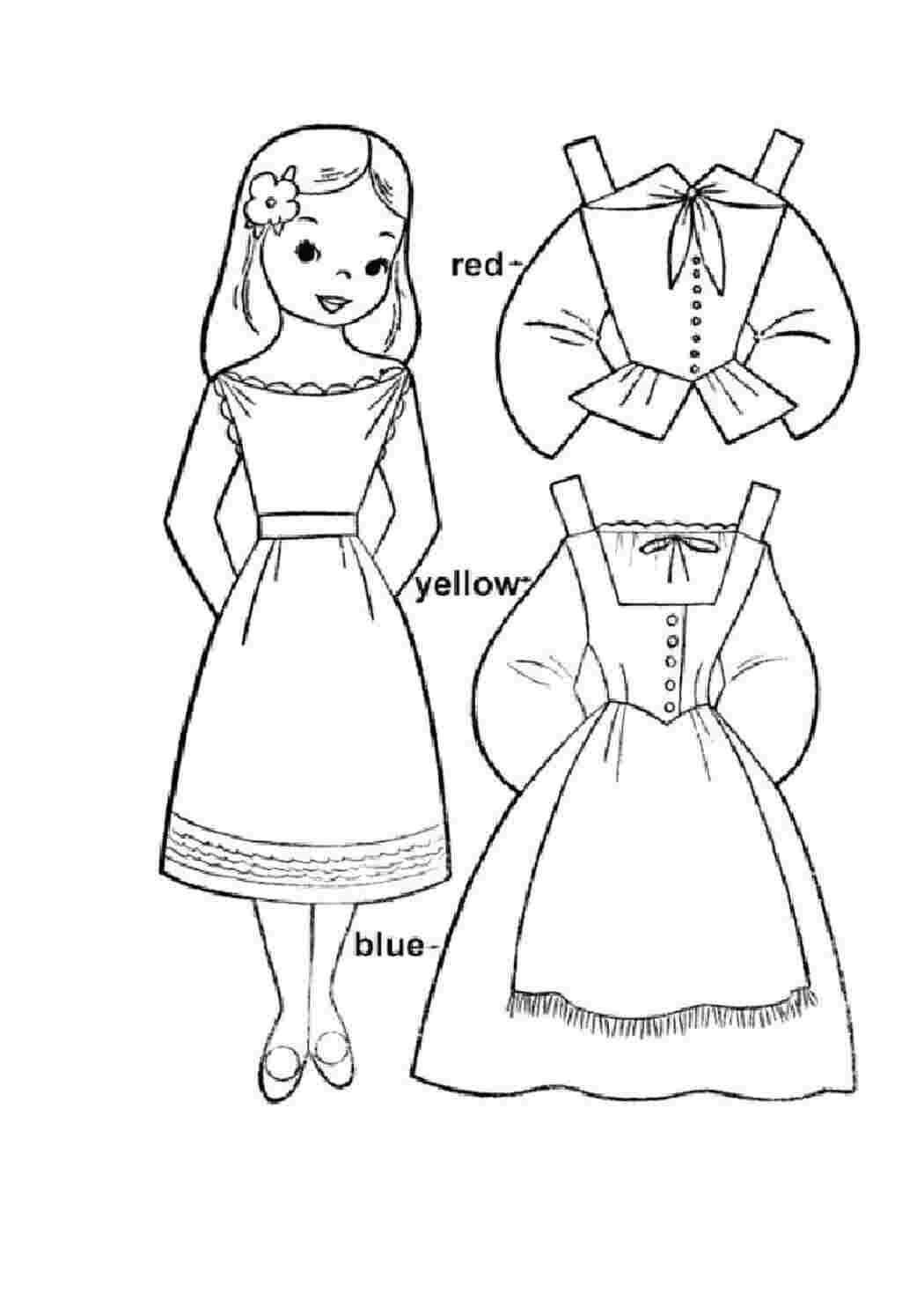 Раскраски Раскраска кукла одень куклу одень куклу