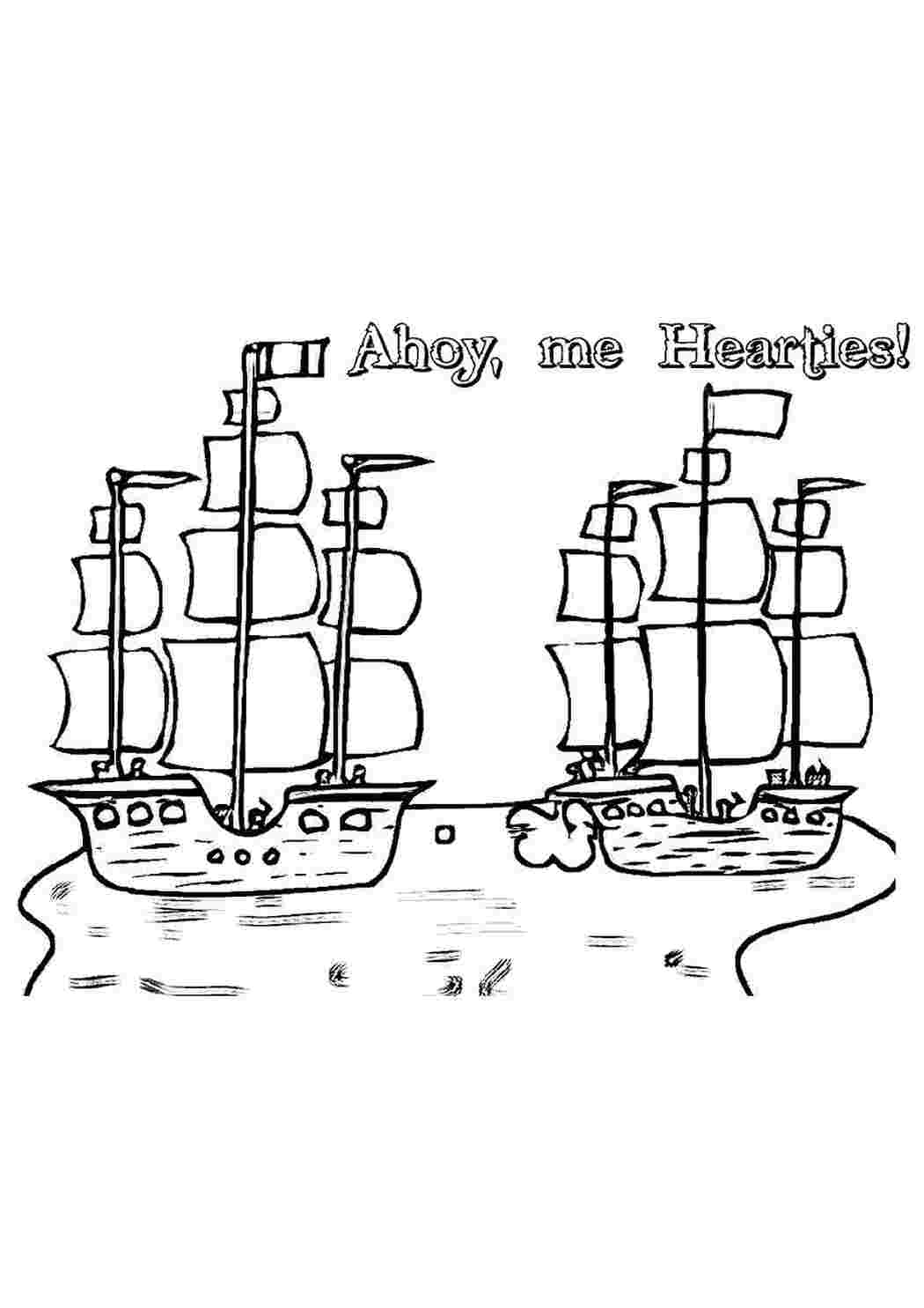 Раскраски pirateship2 для мальчиков корабль