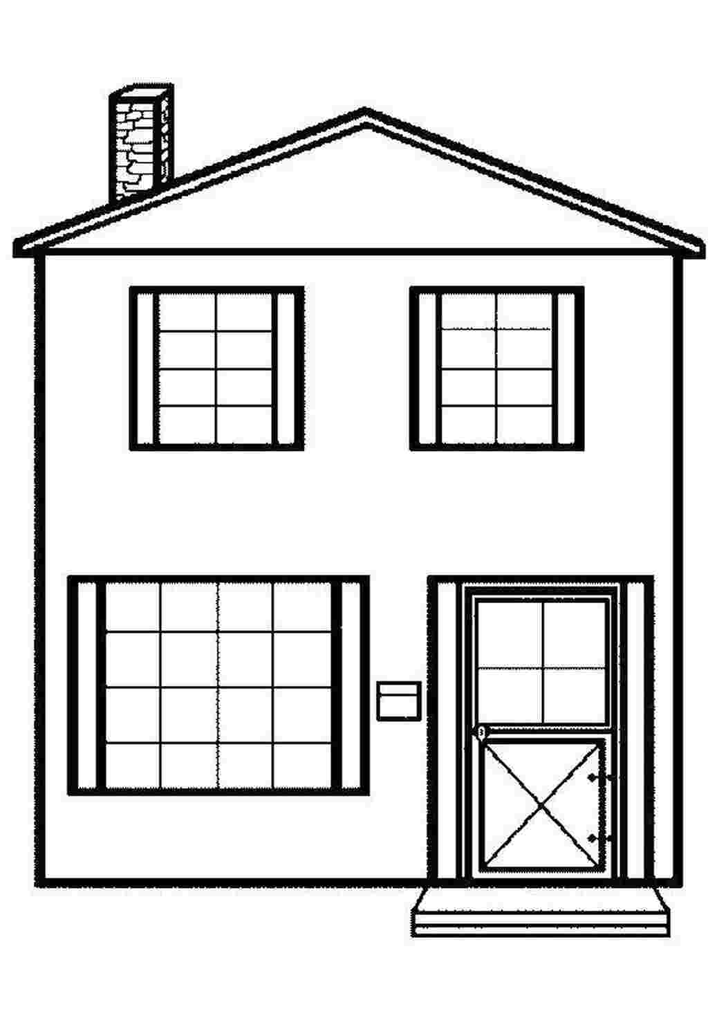 Раскраски Дом с большими окнами Раскраски дом Дом, здание