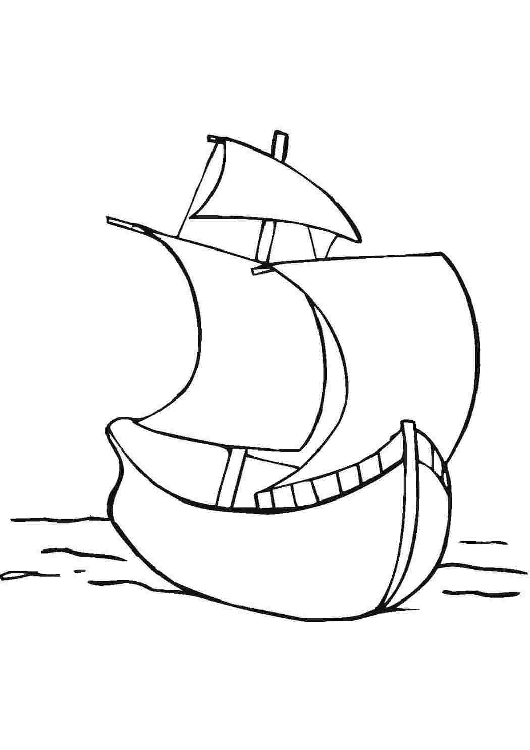 Раскраски Контуры лодки Контур лодки Контур лодки
