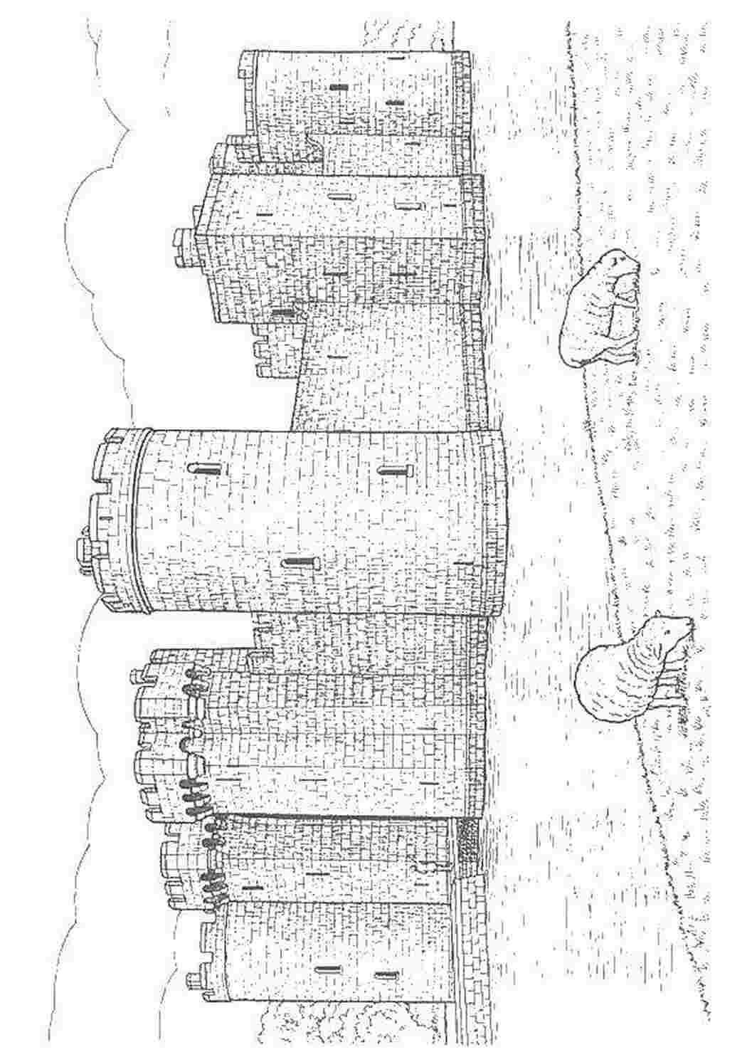 Раскраски Замок и бараны Замки замок, башни, бараны