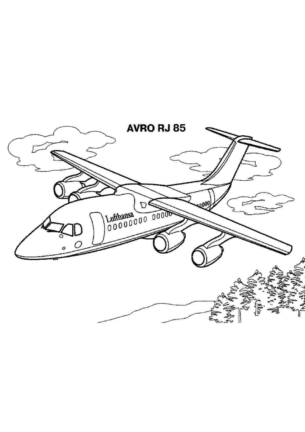 Раскраски картинки на рабочий стол онлайн Самолет авро рджей85, полет над лесом Раскраски для мальчиков бесплатно