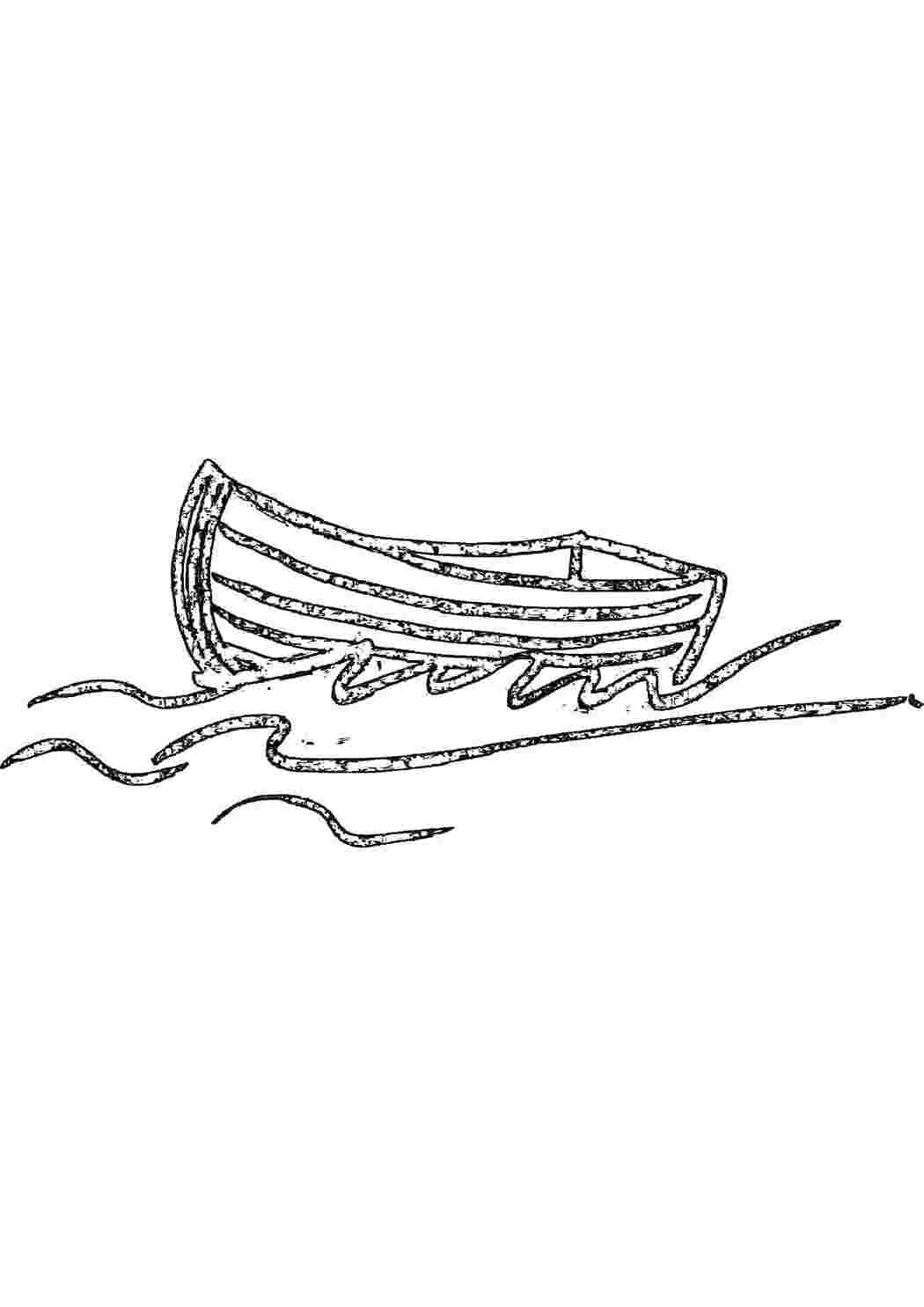 Раскраски Лодка на воде подводная лодка лодка, вода, волны